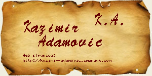Kazimir Adamović vizit kartica